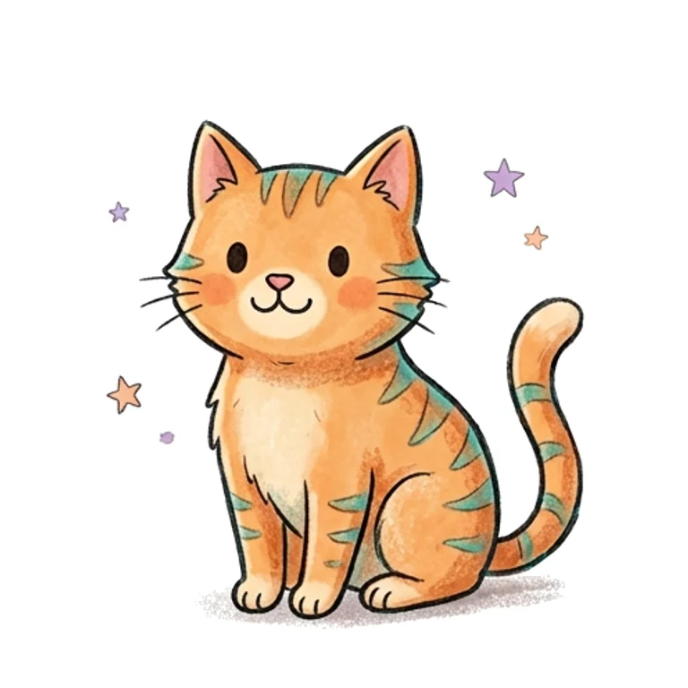 Cat in Storybook style