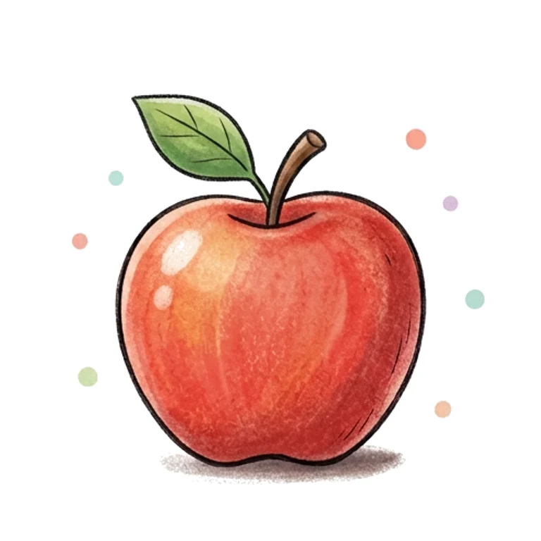 Apple in Storybook style